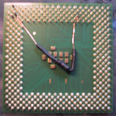 Foto CPU mit Widerstand